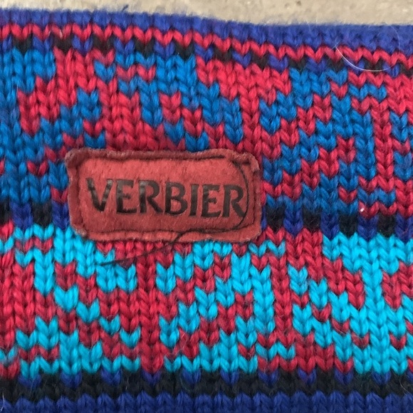 Vintage verbier Blue and Red Knit Headband - Picture 2 of 3
